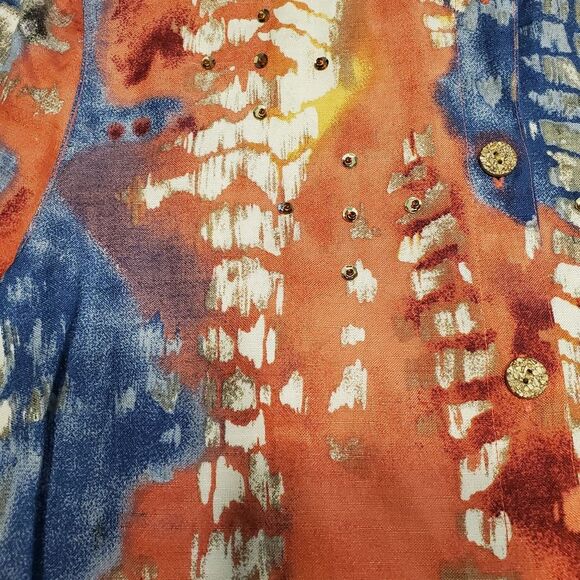Multicolor Tie Dye Coral Spring Top in Size M - Picture 6 of 15